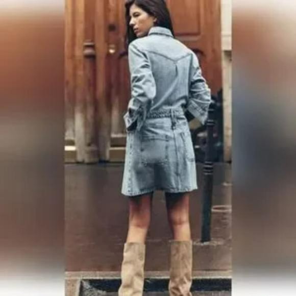 ZARA Z1975 DENIM MINI DRESS - Picture 3 of 7